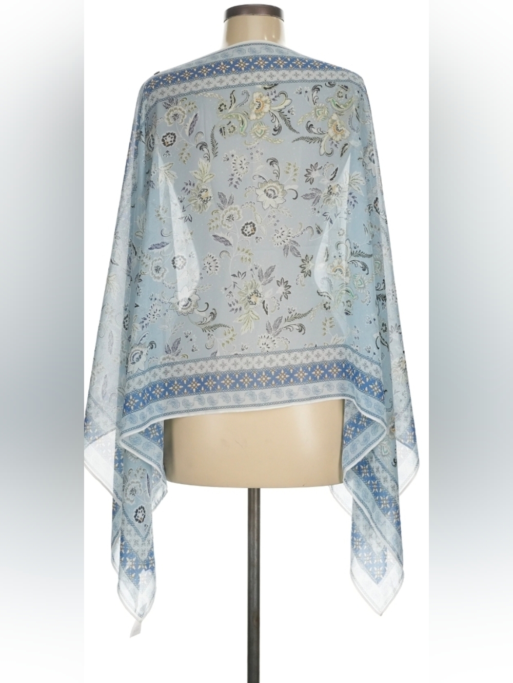J. Jill Pale Blue Floral Sheer Wrap Kimono. Gorgeous!! NWT - Picture 3 of 9